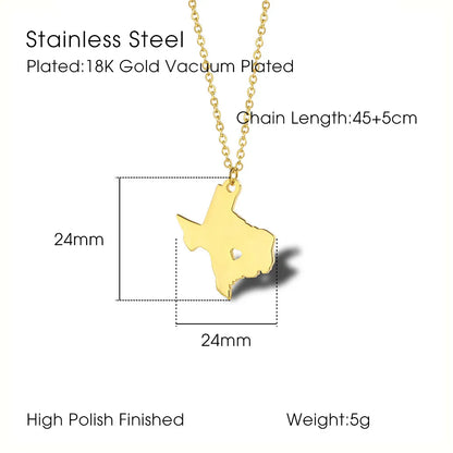 304 Stainless Steel 18K Gold Plated Simple Style Plating Solid Color Pendant Necklace