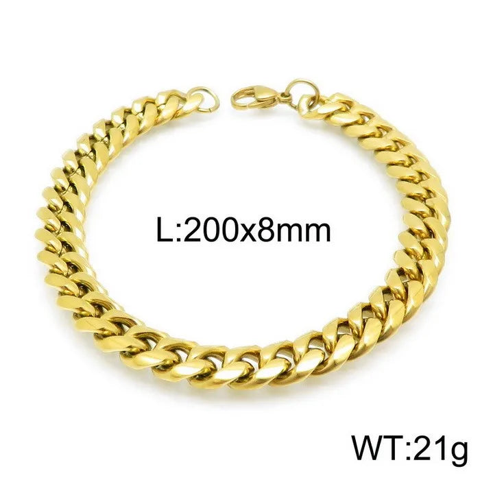 Wholesale Jewelry Simple Style Solid Color Titanium Steel 18K Gold Plated Polishing Chain Necklace