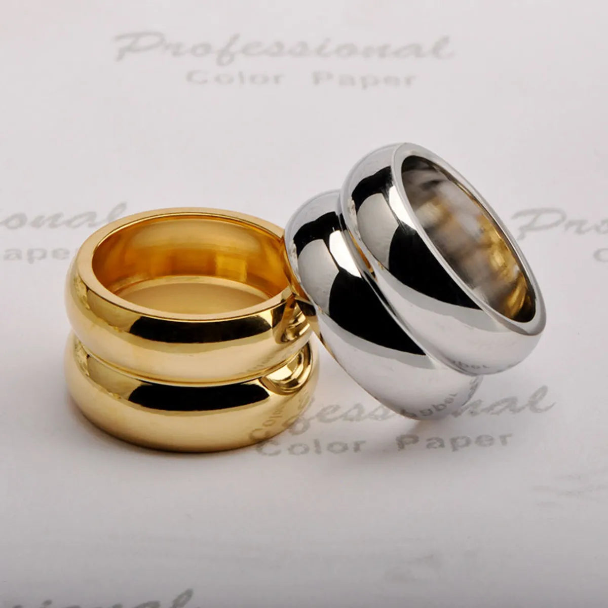 Wholesale Simple Style Solid Color Titanium Steel Rings