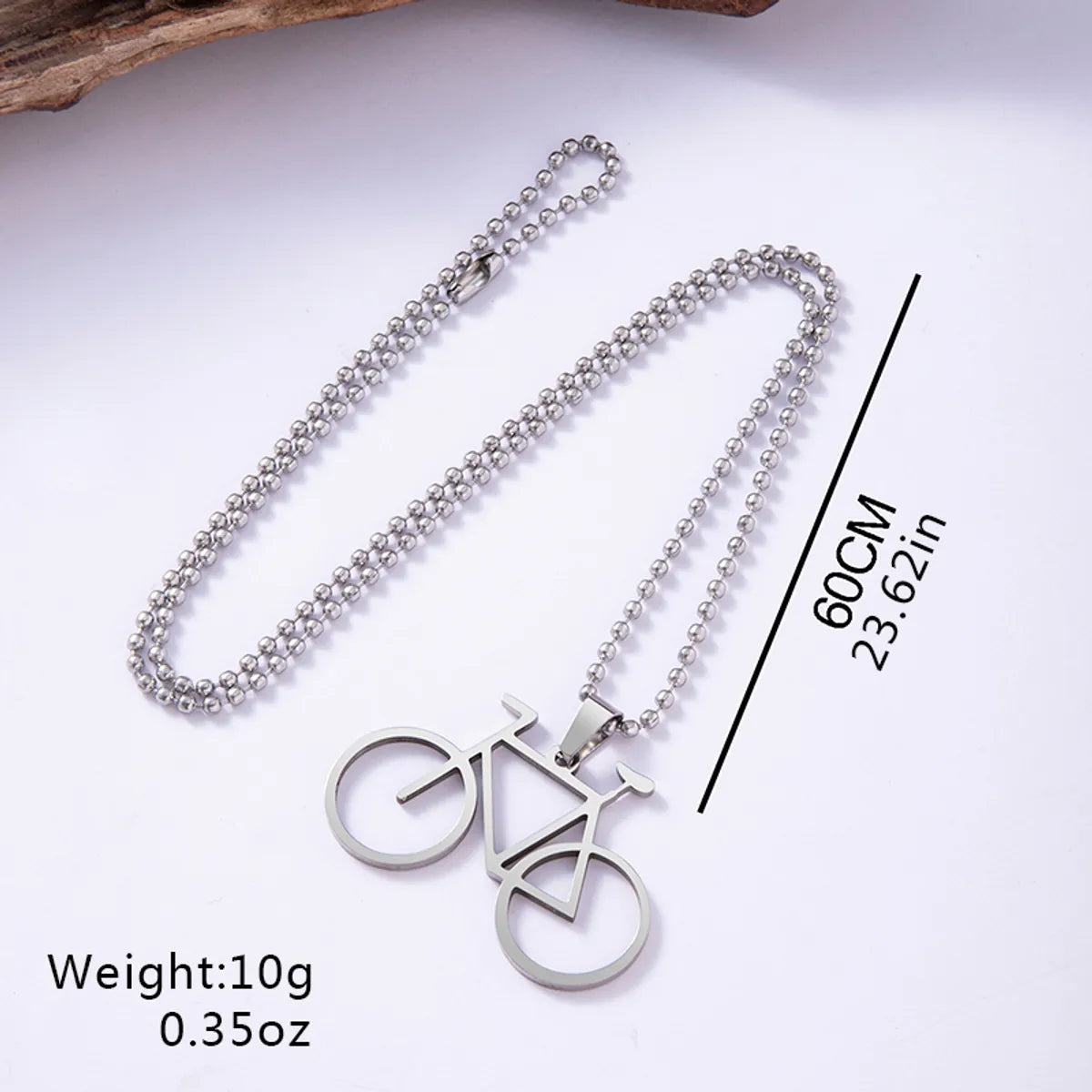 Wholesale Simple Style Sports Bicycle Stainless Steel Pendant Necklace