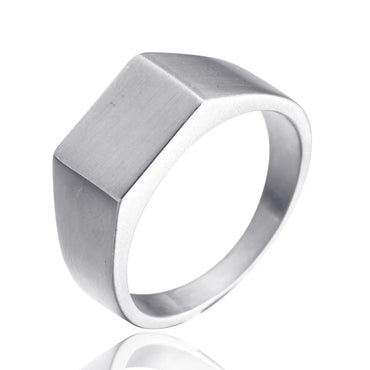 Simple Style Square Titanium Steel Polishing None 18K Gold Plated Men'S Rings