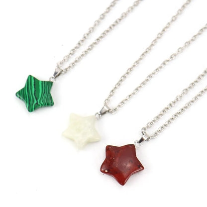 Wholesale Simple Style Star Crystal Plating Pendant Necklace