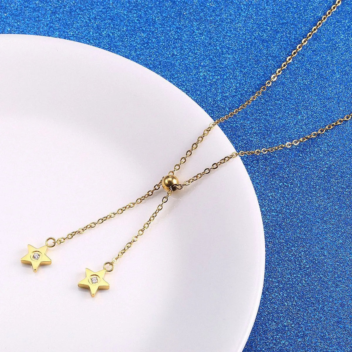 Wholesale Simple Style Star Stainless Steel Patchwork Pendant Necklace