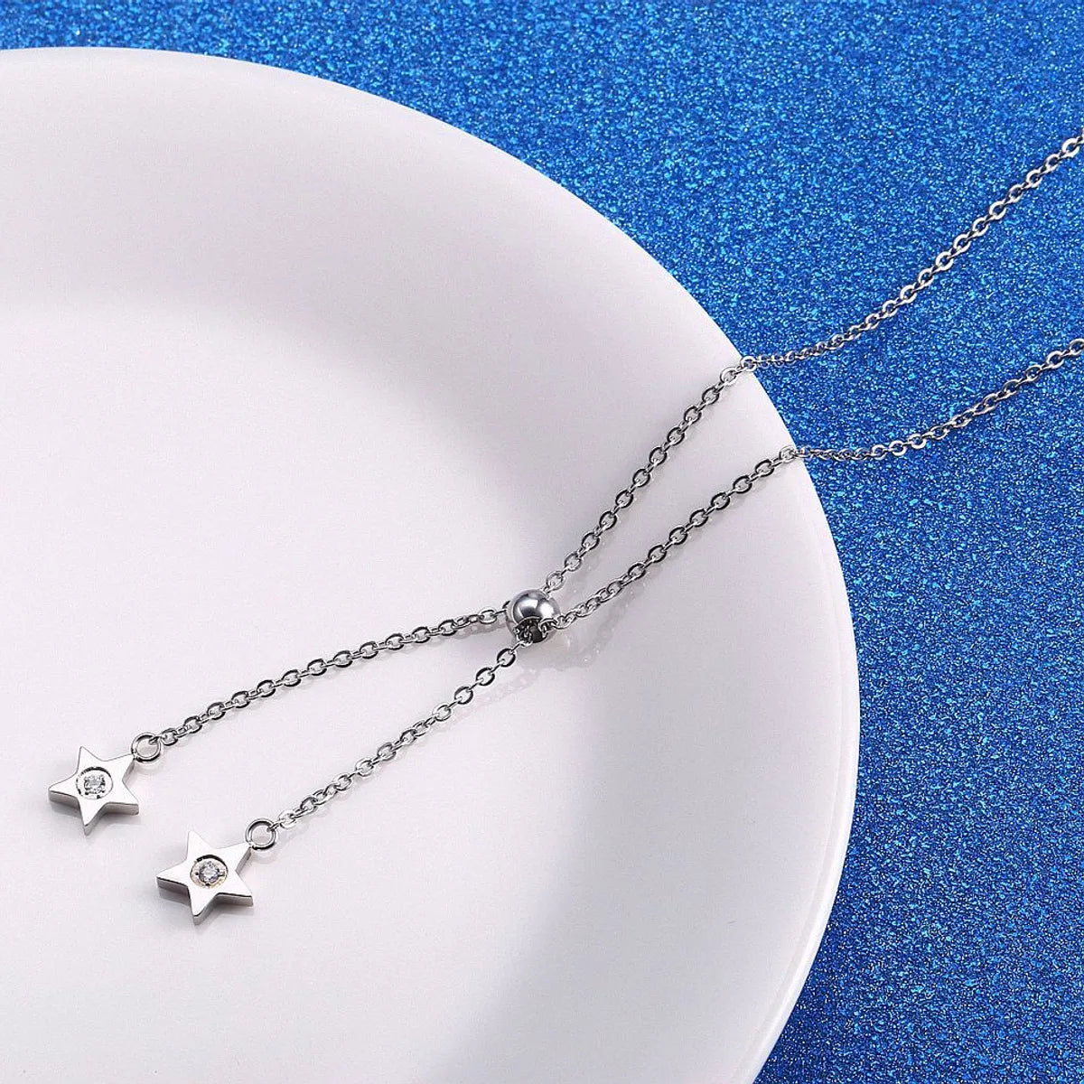 Wholesale Simple Style Star Stainless Steel Patchwork Pendant Necklace