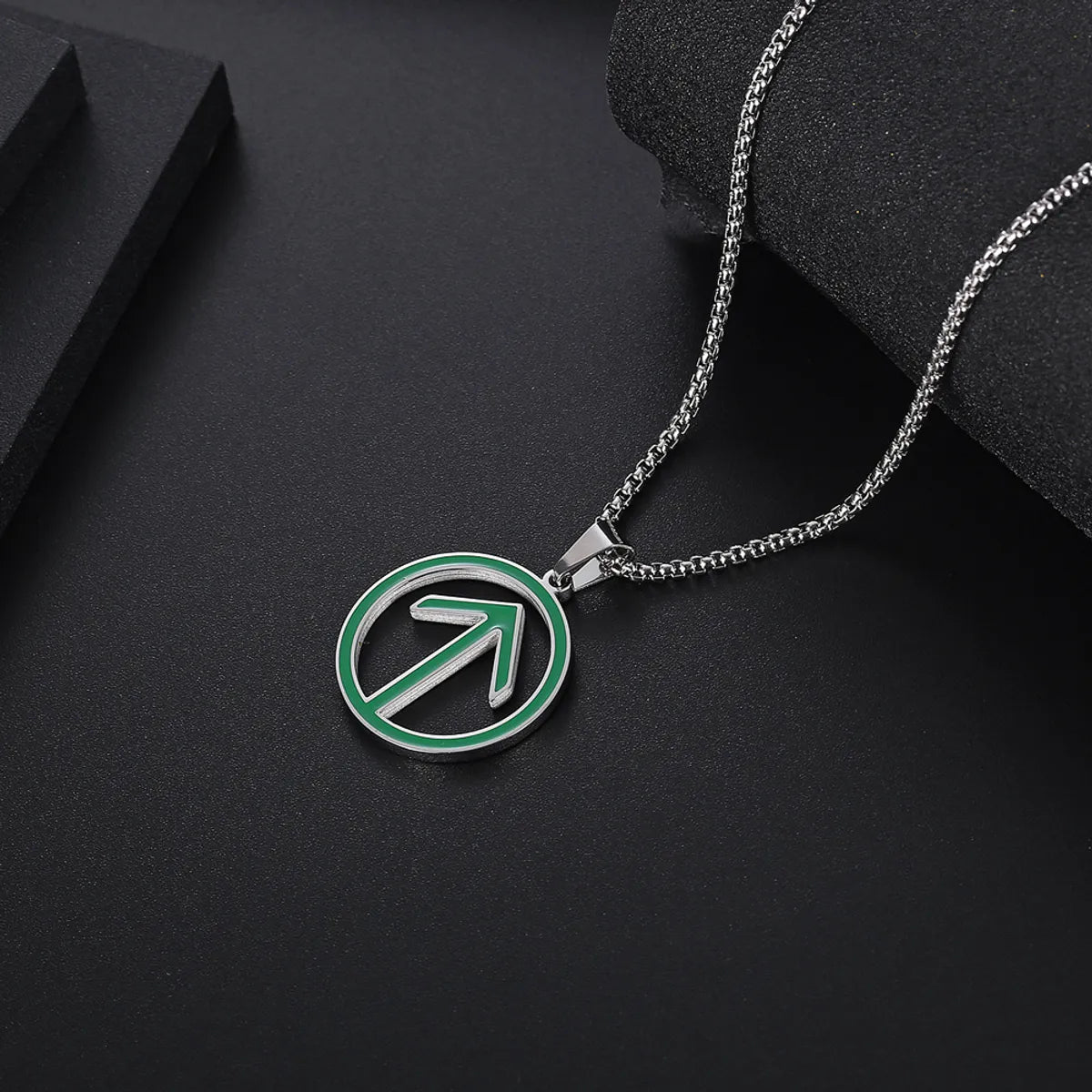 Wholesale Simple Style Streetwear Arrow Titanium Steel Pendant Necklace