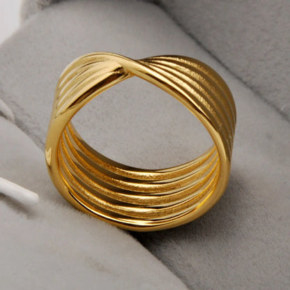 Wholesale Simple Style Stripe Knot Titanium Steel Rings