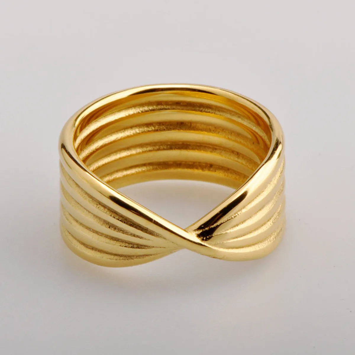 Wholesale Simple Style Stripe Knot Titanium Steel Rings