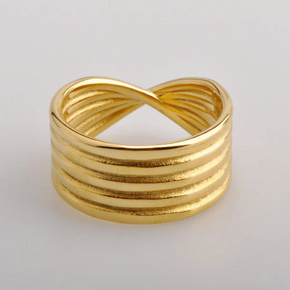 Wholesale Simple Style Stripe Knot Titanium Steel Rings