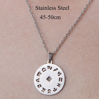 201 Stainless Steel Simple Style Polishing Plating Sun Star Moon Pendant Necklace