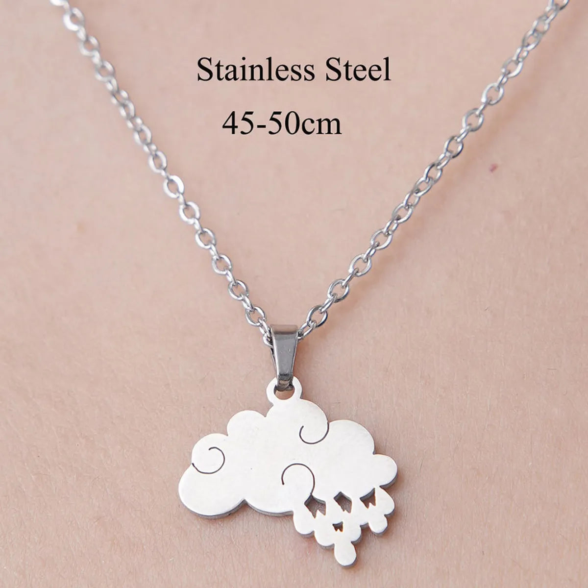 201 Stainless Steel Simple Style Polishing Plating Sun Star Moon Pendant Necklace