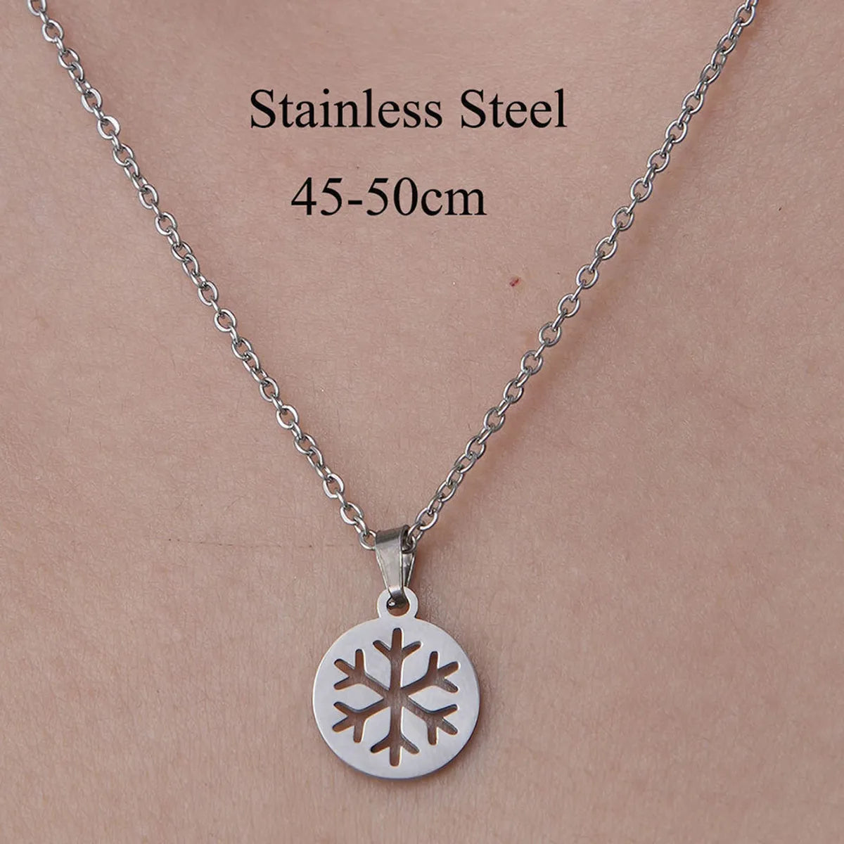 201 Stainless Steel Simple Style Polishing Plating Tree Snowflake Skull Pendant Necklace