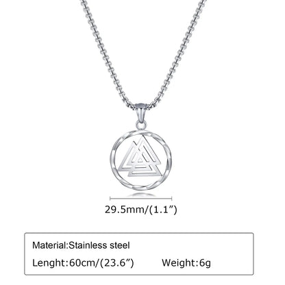 Wholesale Simple Style Triangle Solid Color Stainless Steel Plating Hollow Out 18k Gold Plated Pendant Necklace