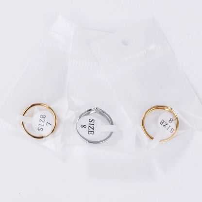 Wholesale Simple Style V Shape Titanium Steel Zircon Rings