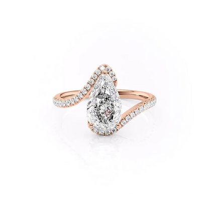 Wholesale Simple Style Water Droplets Copper Plating Inlay White Gold Plated Zircon Rings