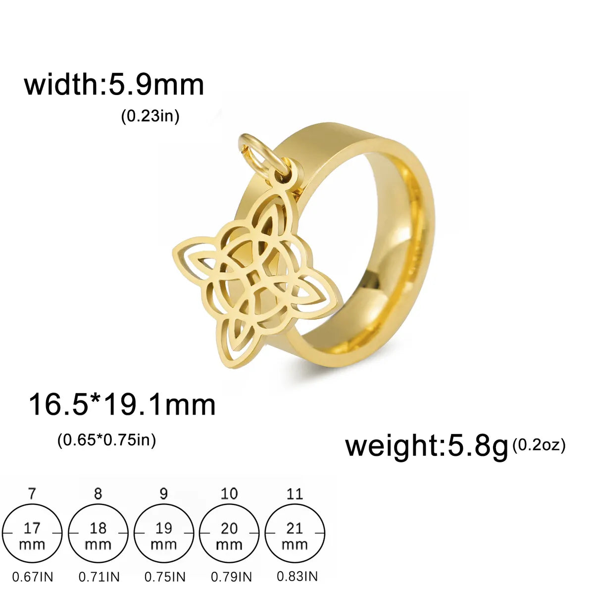 Wholesale Simple Style Witch Knot Solid Color Titanium Steel Plating Rings