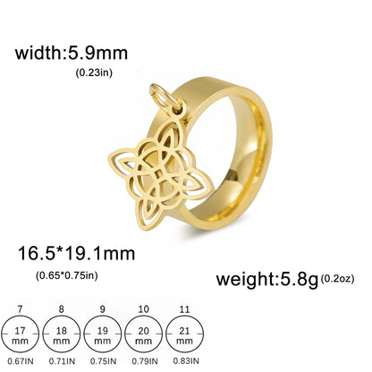 Wholesale Simple Style Witch Knot Solid Color Titanium Steel Plating Rings