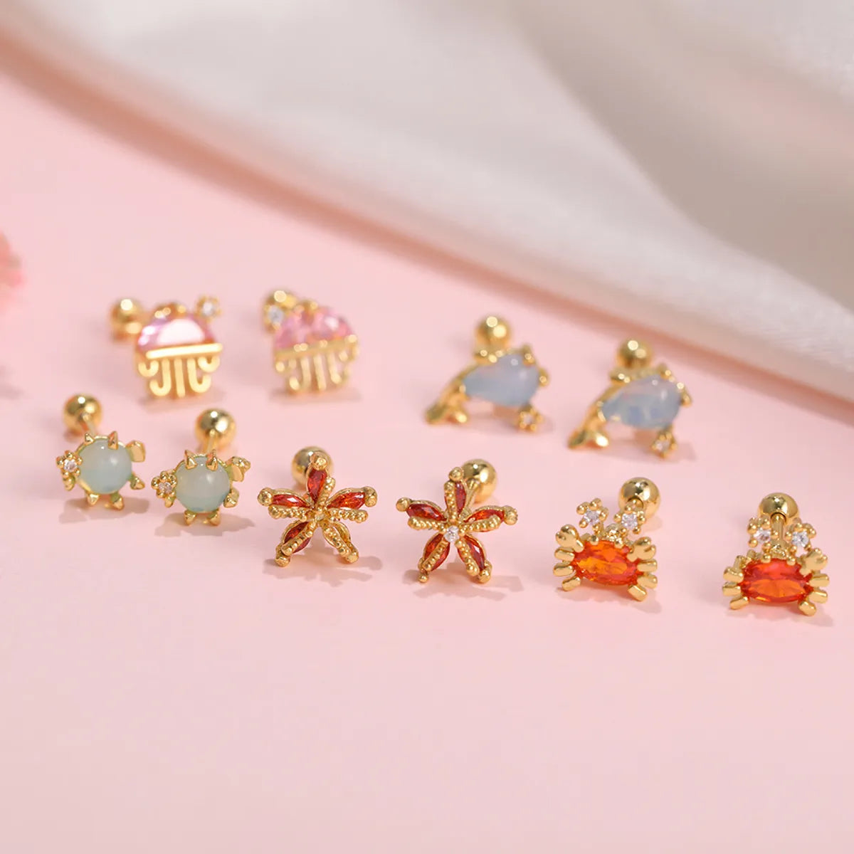 Wholesale Spin Ball Earring Gooddiy Marine Animal Ear Bone Studs Single