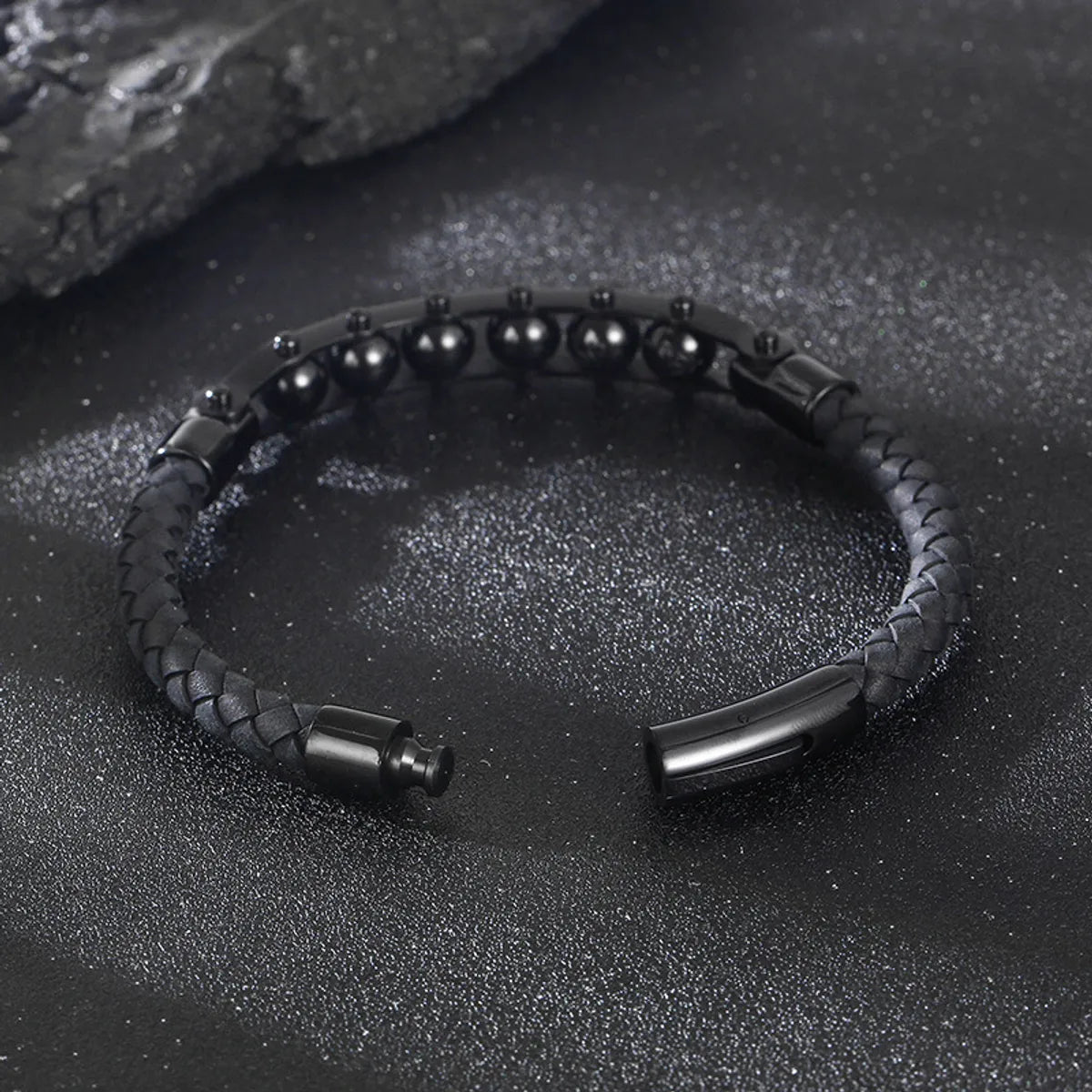 Streetwear Round Titanium Steel Braid Bracelets