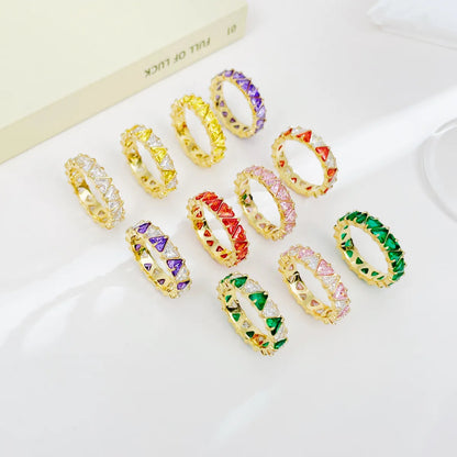 Wholesale Sweet Simple Style Heart Shape Stainless Steel Plating Inlay Zircon Rings