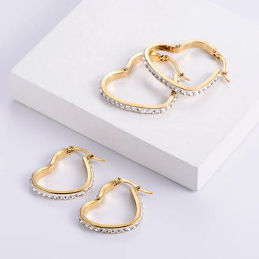 Wholesale Titanium Steel Hollow Heart Earrings Gooddiy