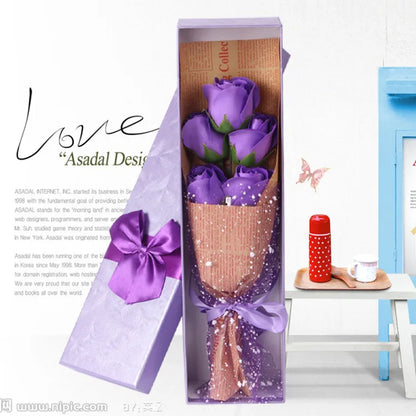 Wholesale Valentine'S Day Mother'S Day Gift 5 Soap Bouquet Simulation Rose Gift Box