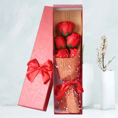 Wholesale Valentine'S Day Mother'S Day Gift 5 Soap Bouquet Simulation Rose Gift Box