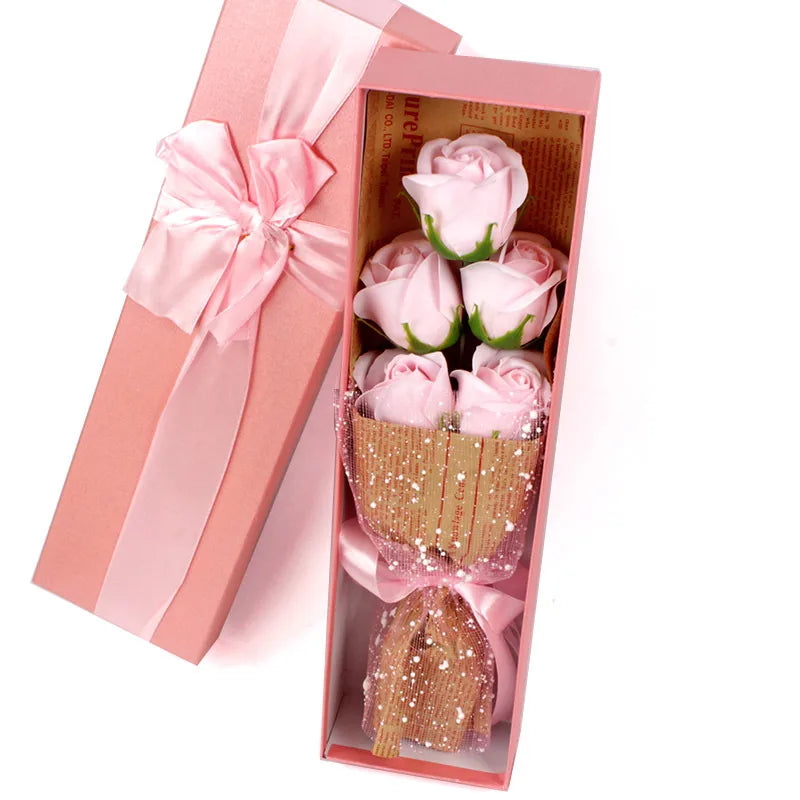 Wholesale Valentine'S Day Mother'S Day Gift 5 Soap Bouquet Simulation Rose Gift Box