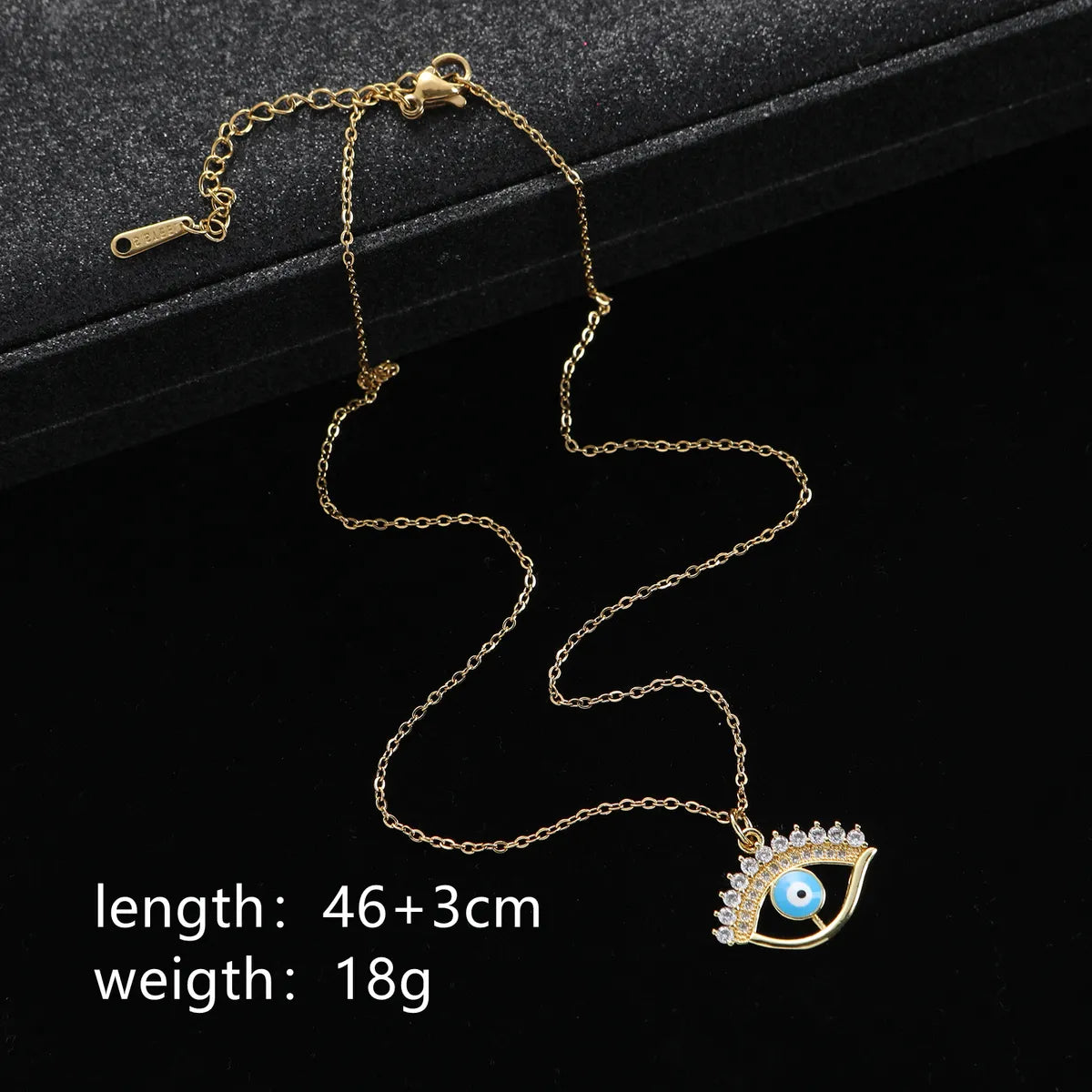 Wholesale Vintage Style Eye Stainless Steel Titanium Steel Plating Inlay Zircon Pendant Necklace