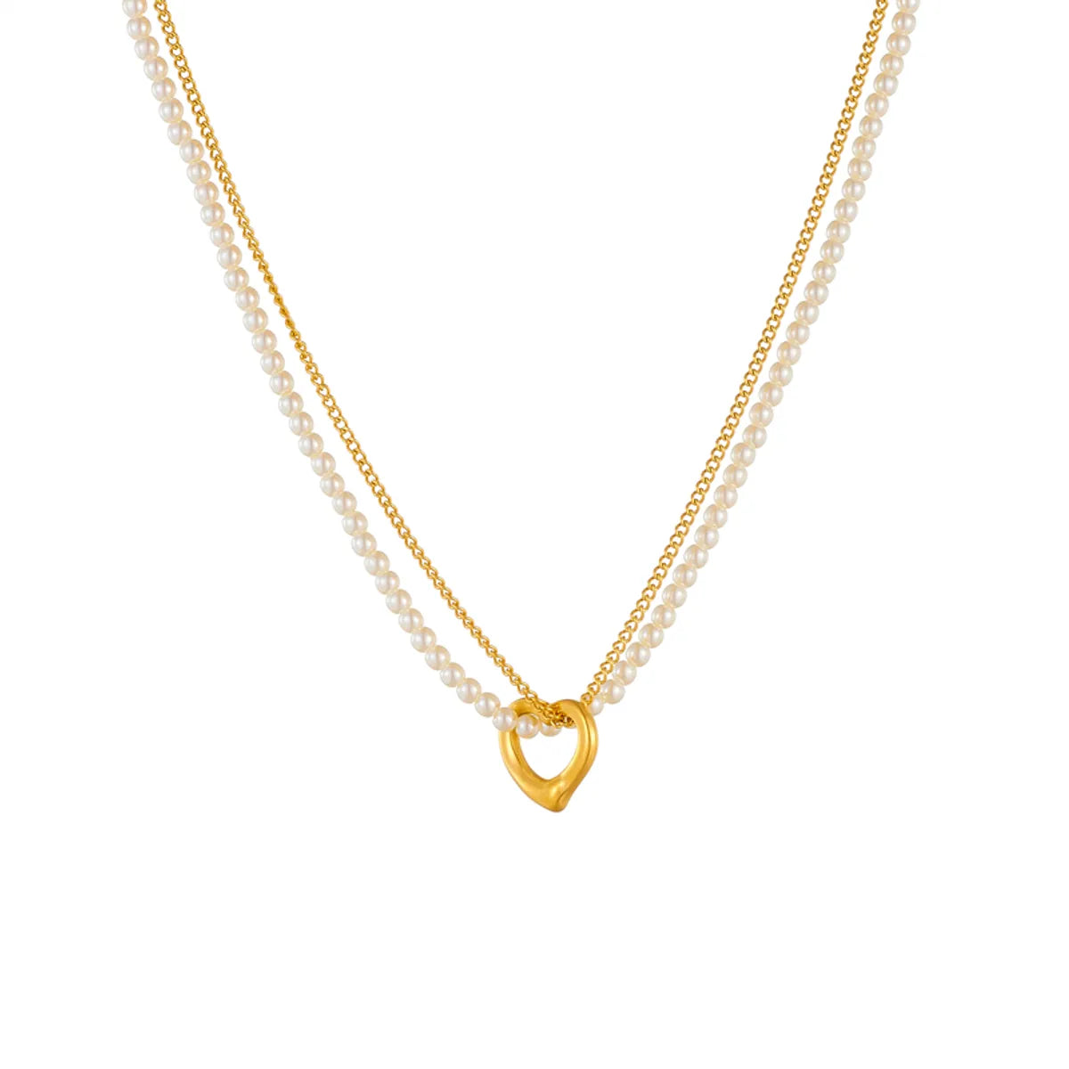 304 Stainless Steel 18K Gold Plated Vintage Style French Style Plating Heart Shape No Inlaid Pendant Necklace