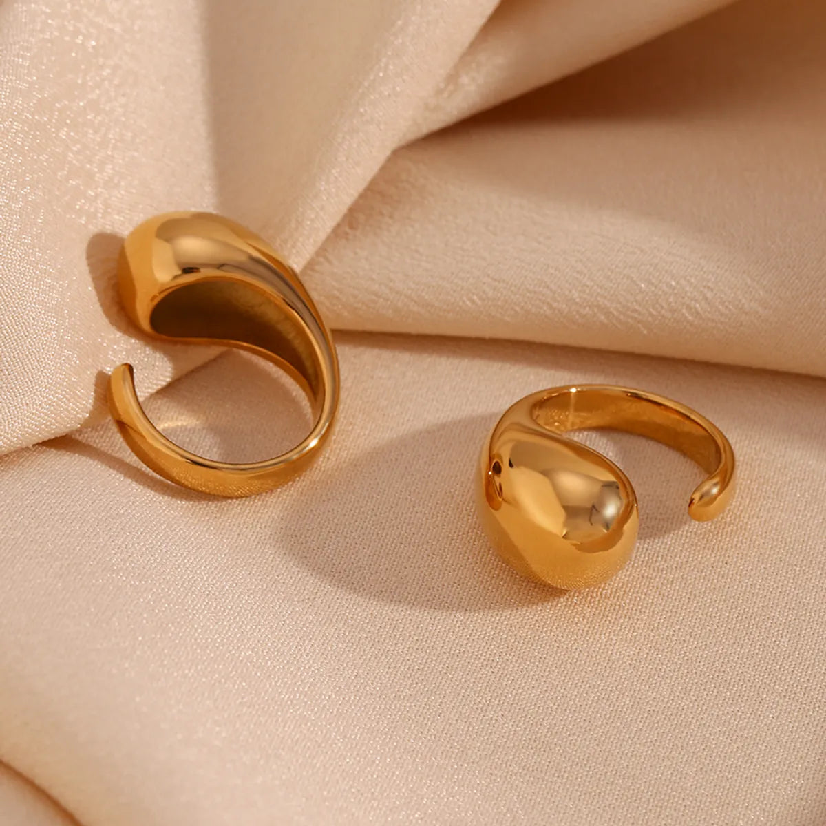 Vintage Style Simple Style Classic Style Geometric Stainless Steel Plating 18k Gold Plated Open Rings