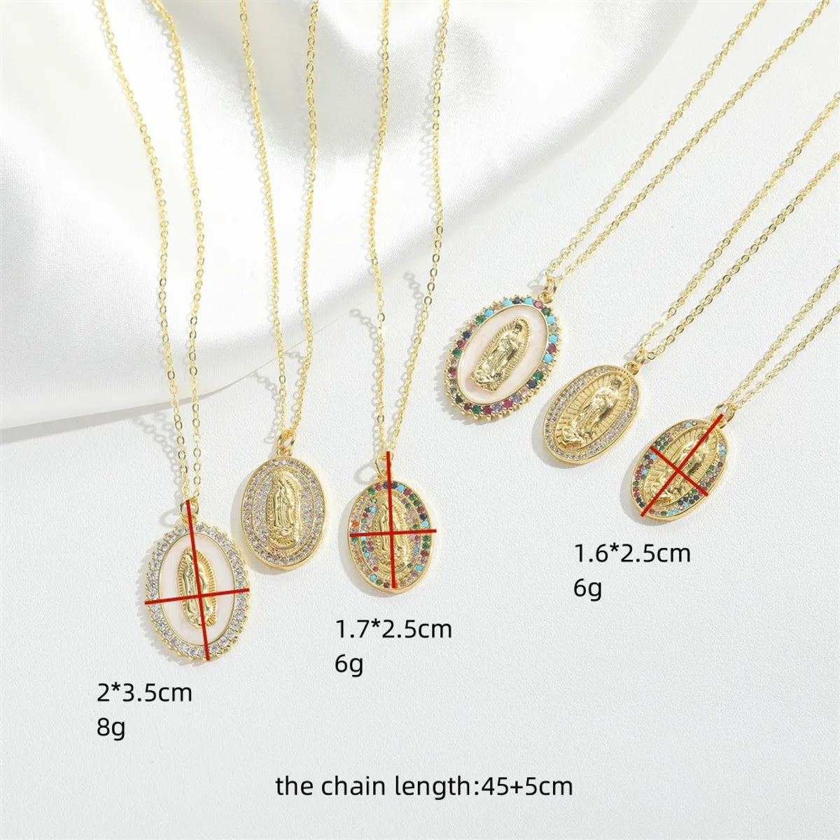 Wholesale Vintage Style Simple Style Round Copper Plating Inlay 14K Gold Plated Zircon Pendant Necklace