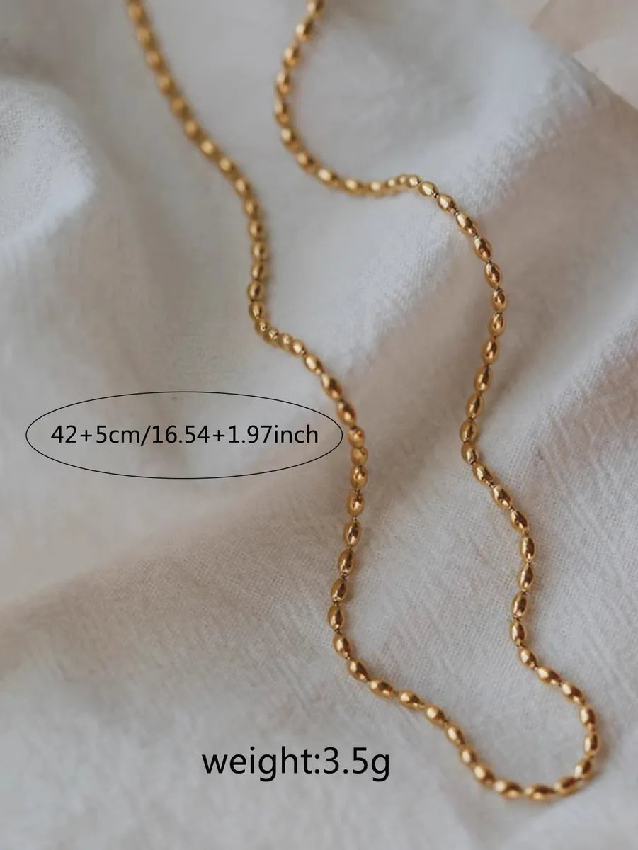 Wholesale Vintage Style Solid Color Stainless Steel Necklace