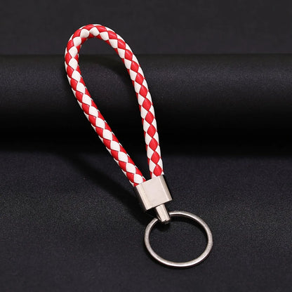 Wholesale Woven Leather Rope Keychain Car Key Ring Key Ring Pendant Activity Small Gift Key Chain Manufacturer