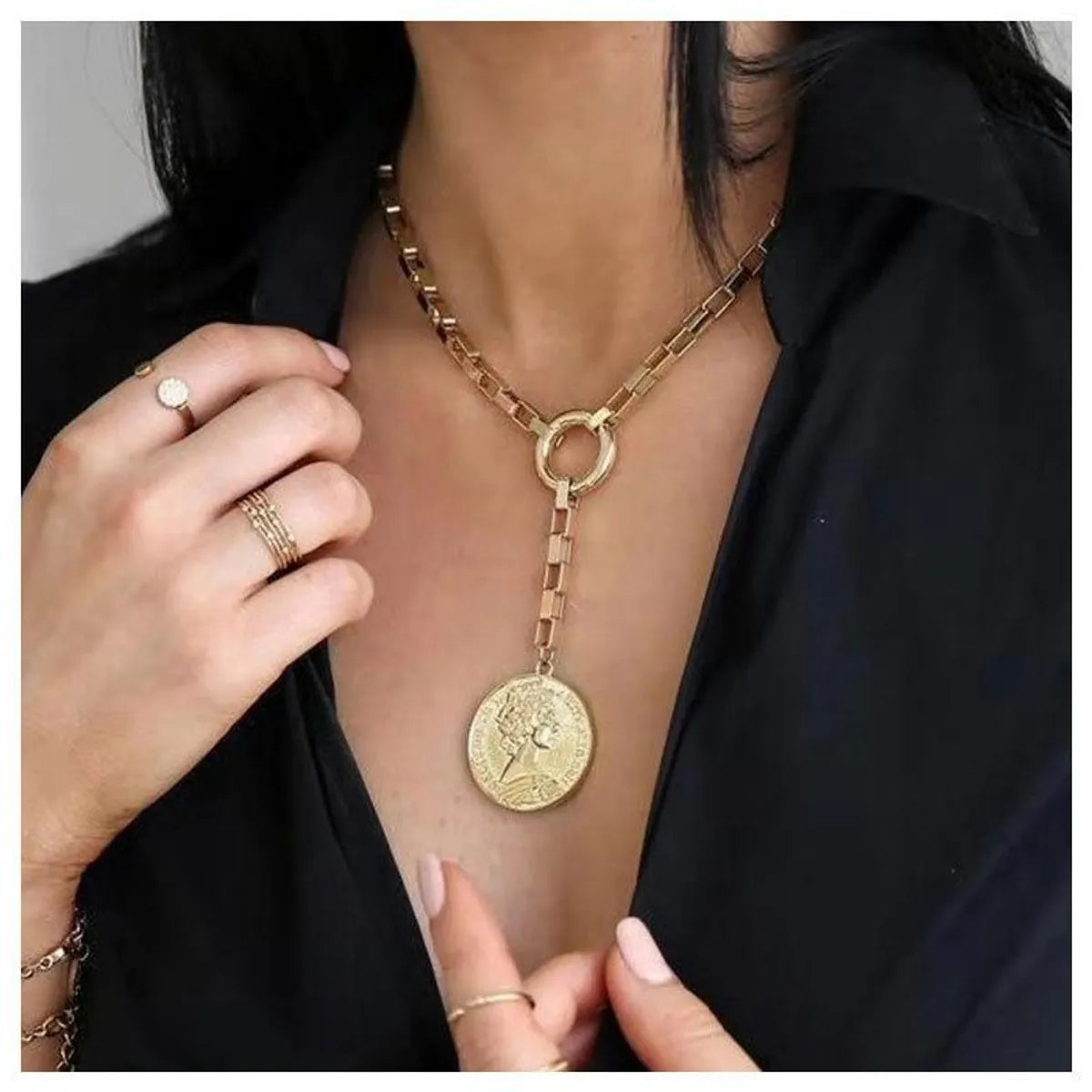 Fashion Geometric Aluminum Plating Women's Necklace