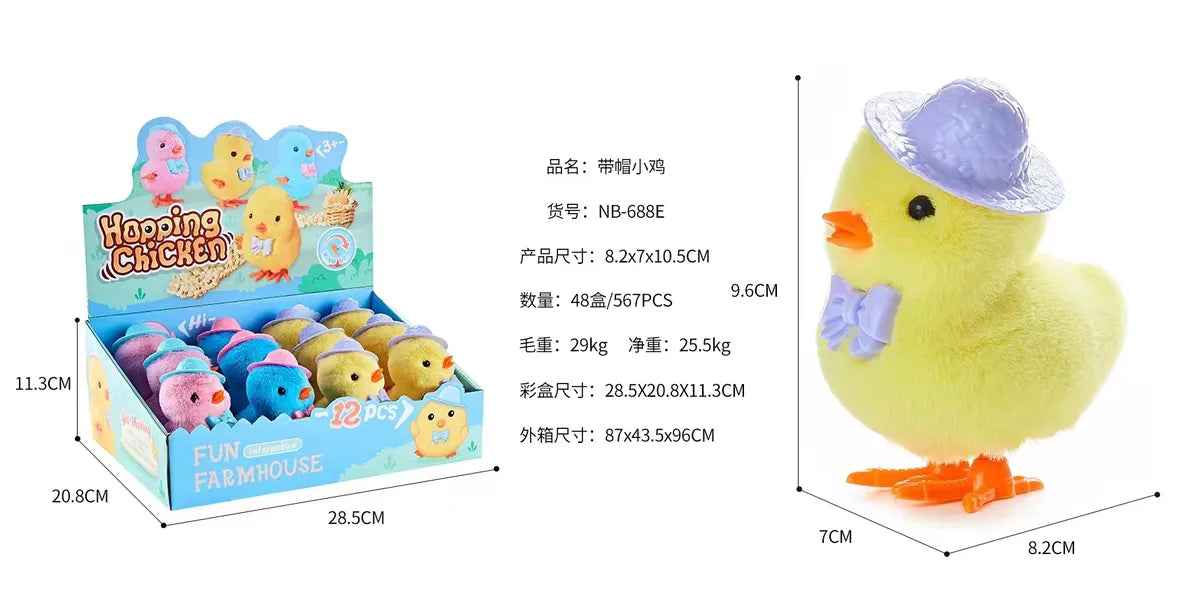 Wind-Up Spring Jumping Bunny Clockwork Plush Duck Clockwork Cockerel Clockwork Chicken Easter Toy