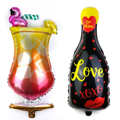 Wine Glass Wine Bottle Aluminum Film Party Balloon