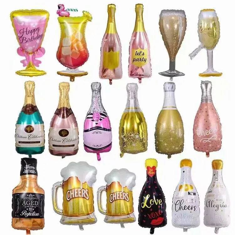 Wine Glass Wine Bottle Aluminum Film Party Balloon