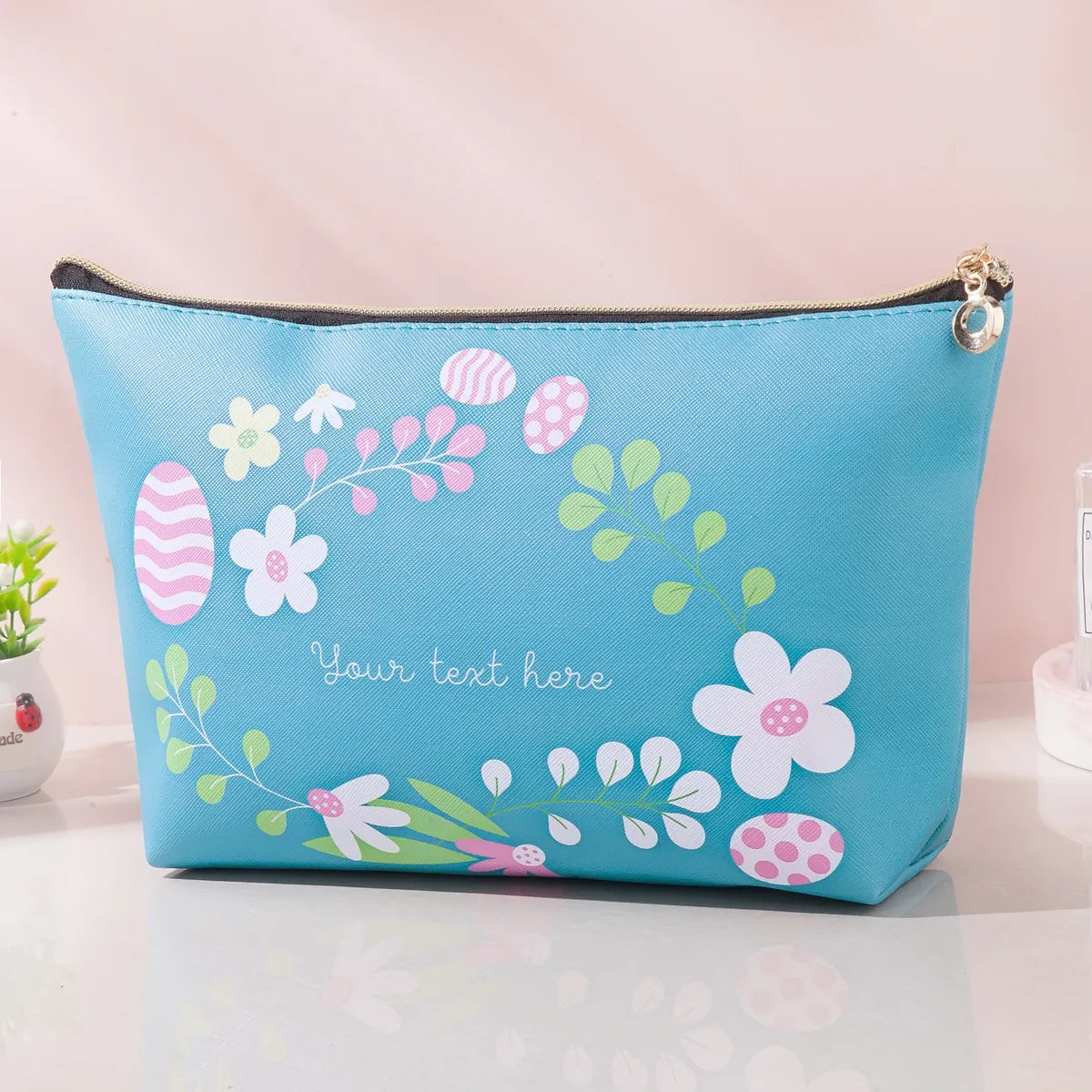 Women'S All Seasons Canvas Printing Fashion Square Zipper Cosmetic Bag