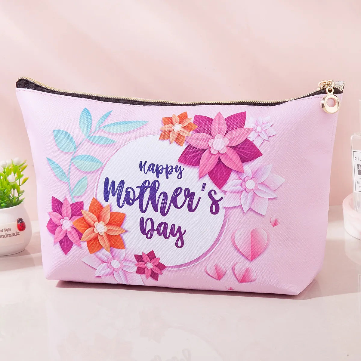 Women'S All Seasons Canvas Printing Fashion Square Zipper Cosmetic Bag