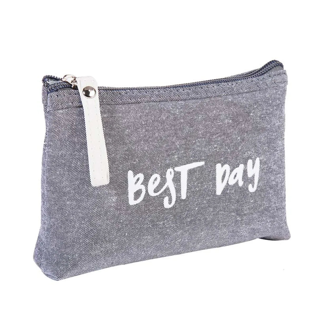 Women'S All Seasons Canvas Solid Color Basic Square Zipper Cosmetic Bag