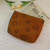 Women'S All Seasons Corduroy Smile Face Basic Square Zipper Cosmetic Bag