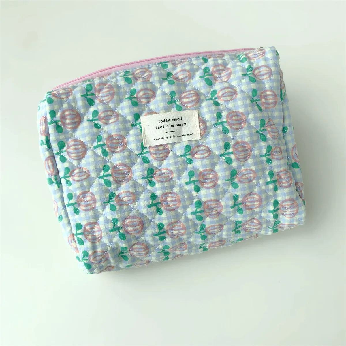 Women'S All Seasons Cotton Flower Elegant Square Zipper Cosmetic Bag