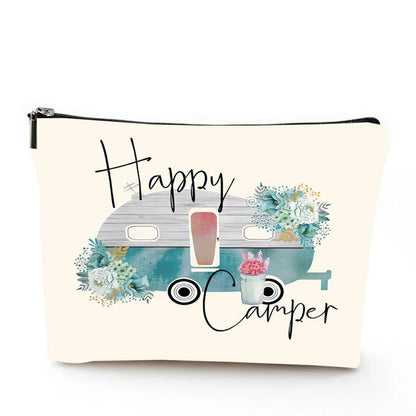 Women'S All Seasons Linen Cotton And Linen Animal Letter Flower Vacation Square Zipper Cosmetic Bag