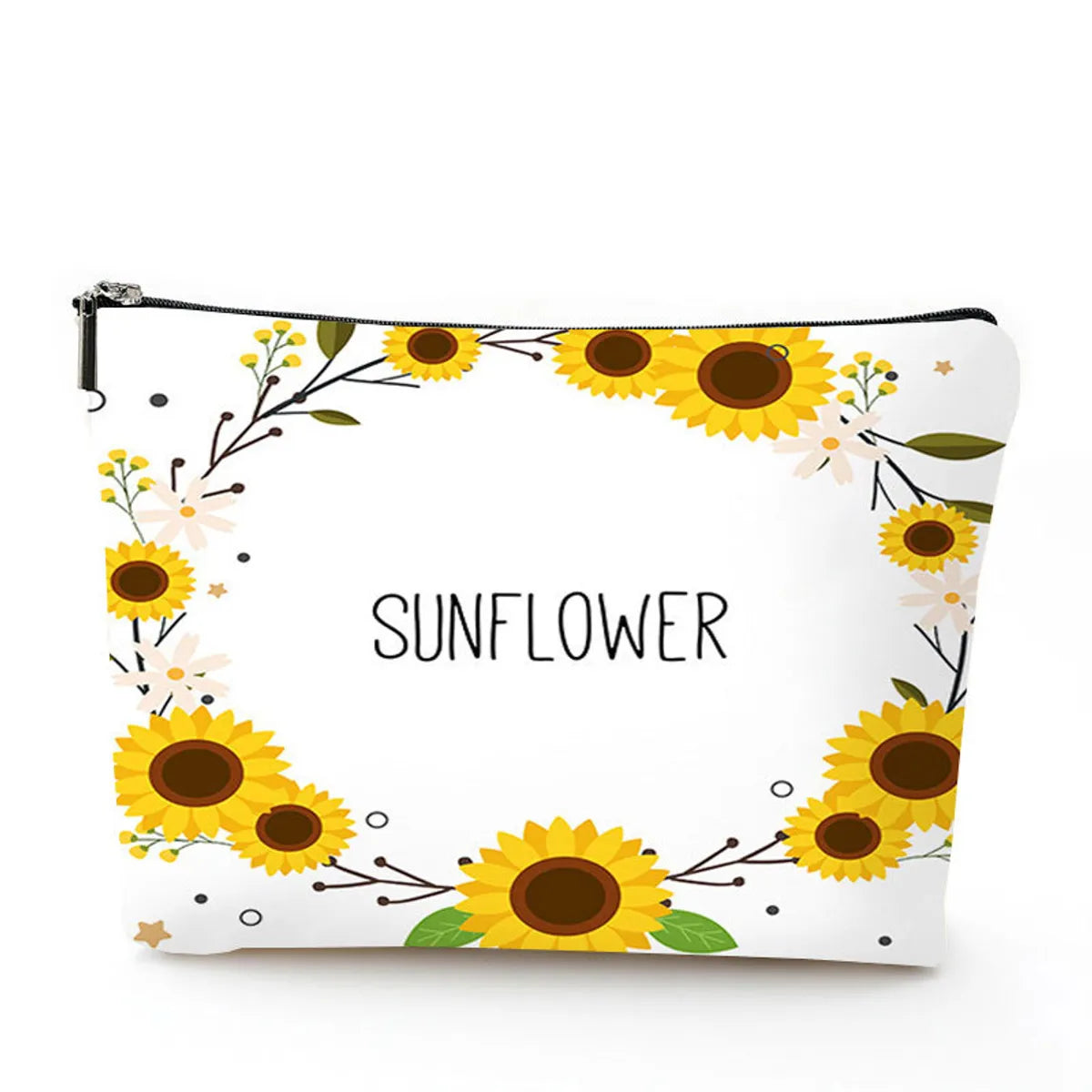 Women'S All Seasons Linen Cotton And Linen Animal Letter Flower Vacation Square Zipper Cosmetic Bag