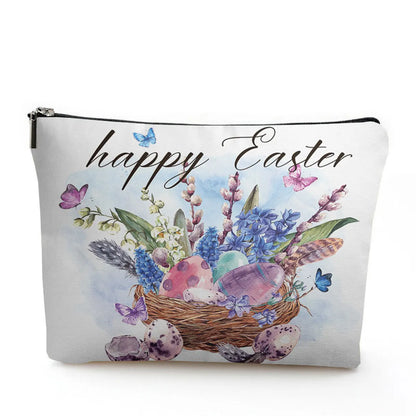 Women'S All Seasons Linen Cotton And Linen Animal Letter Flower Vacation Square Zipper Cosmetic Bag