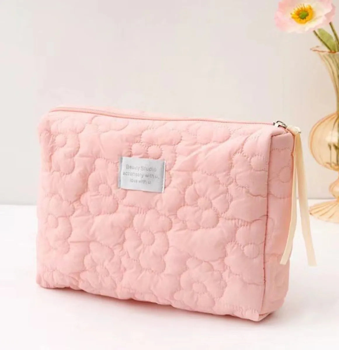 Women'S All Seasons Nylon Solid Color Elegant Basic Zipper Cosmetic Bag