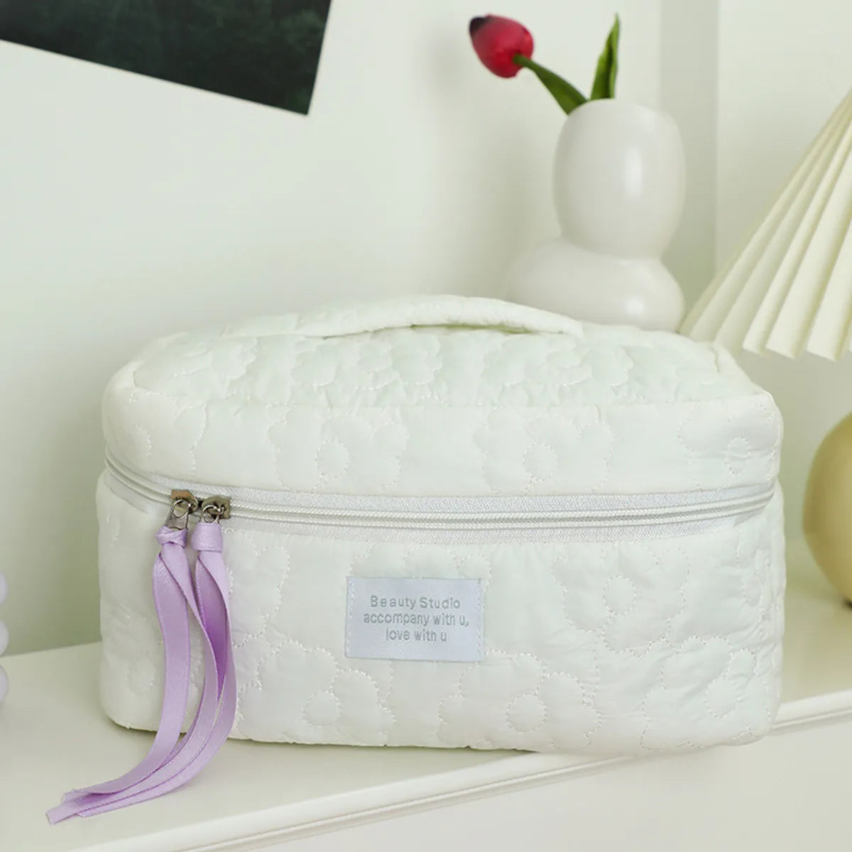 Women'S All Seasons Nylon Solid Color Elegant Basic Zipper Cosmetic Bag