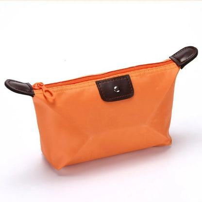 Women'S All Seasons Nylon Solid Color Elegant Dumpling Shape Zipper Cosmetic Bag