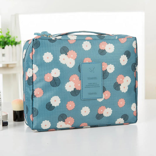 Women'S All Seasons Oxford Cloth Flower Fashion Square Zipper Cosmetic Bag