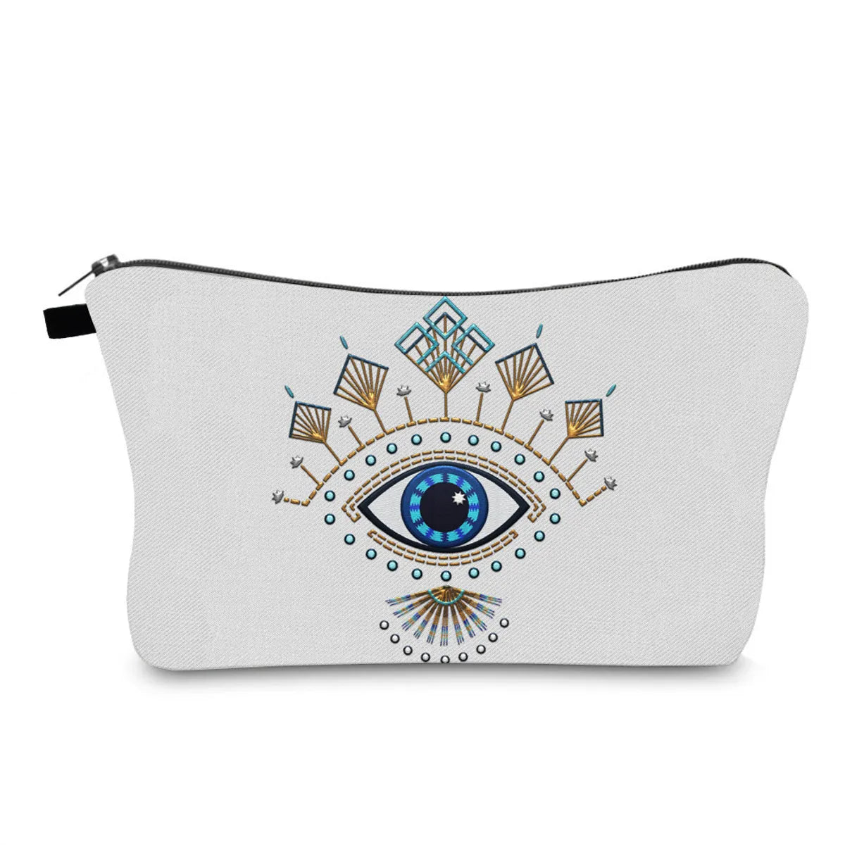 Women'S All Seasons Polyester Devil'S Eye Ethnic Style Square Zipper Cosmetic Bag